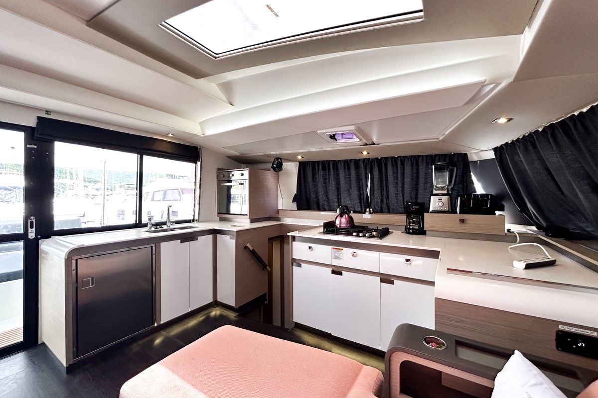 Detour, a Fountaine Pajot Elba 45 catamaran at Road Town, British Virgin Islands