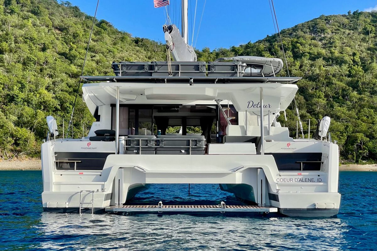 Detour, a Fountaine Pajot Elba 45 catamaran at Road Town, British Virgin Islands