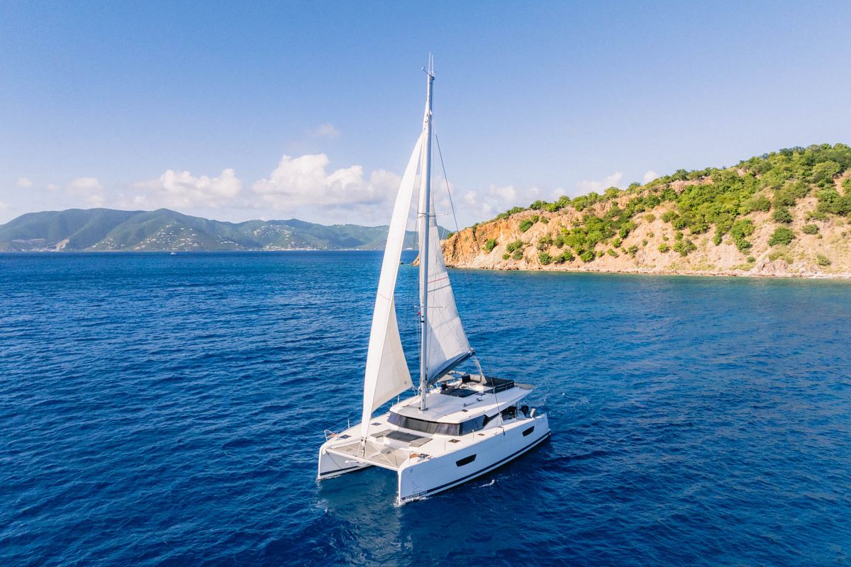 Detour, a Fountaine Pajot Elba 45 catamaran at Road Town, British Virgin Islands