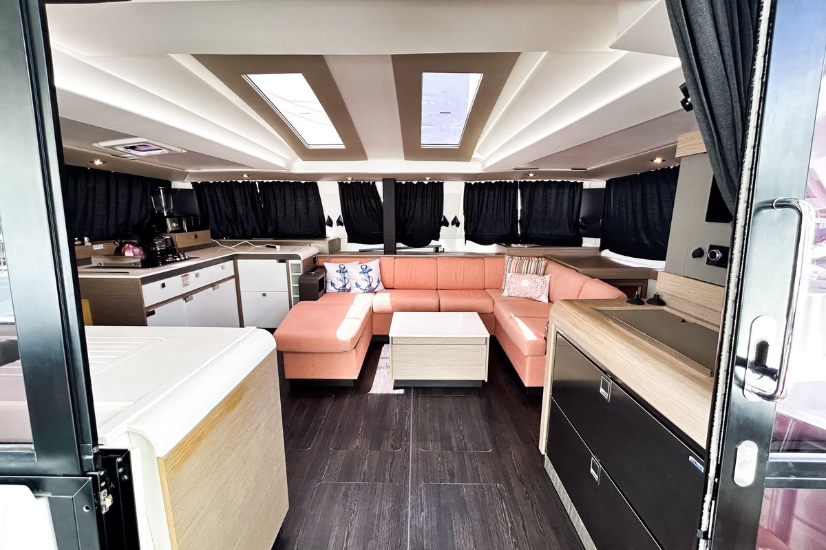 Detour, a Fountaine Pajot Elba 45 catamaran at Road Town, British Virgin Islands