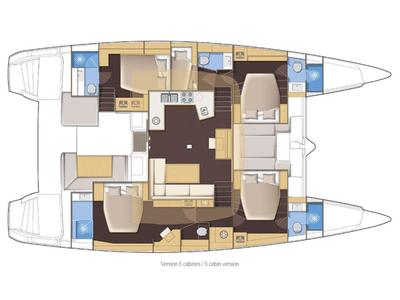 Floor plan of MY WAY, a Lagoon 52F catamaran at Ajaccio, France