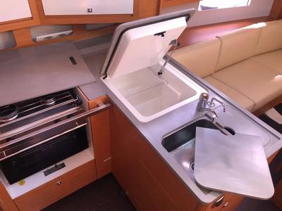 Galley of Iulo, a Dufour 37 sailboat at Palermo, Italy
