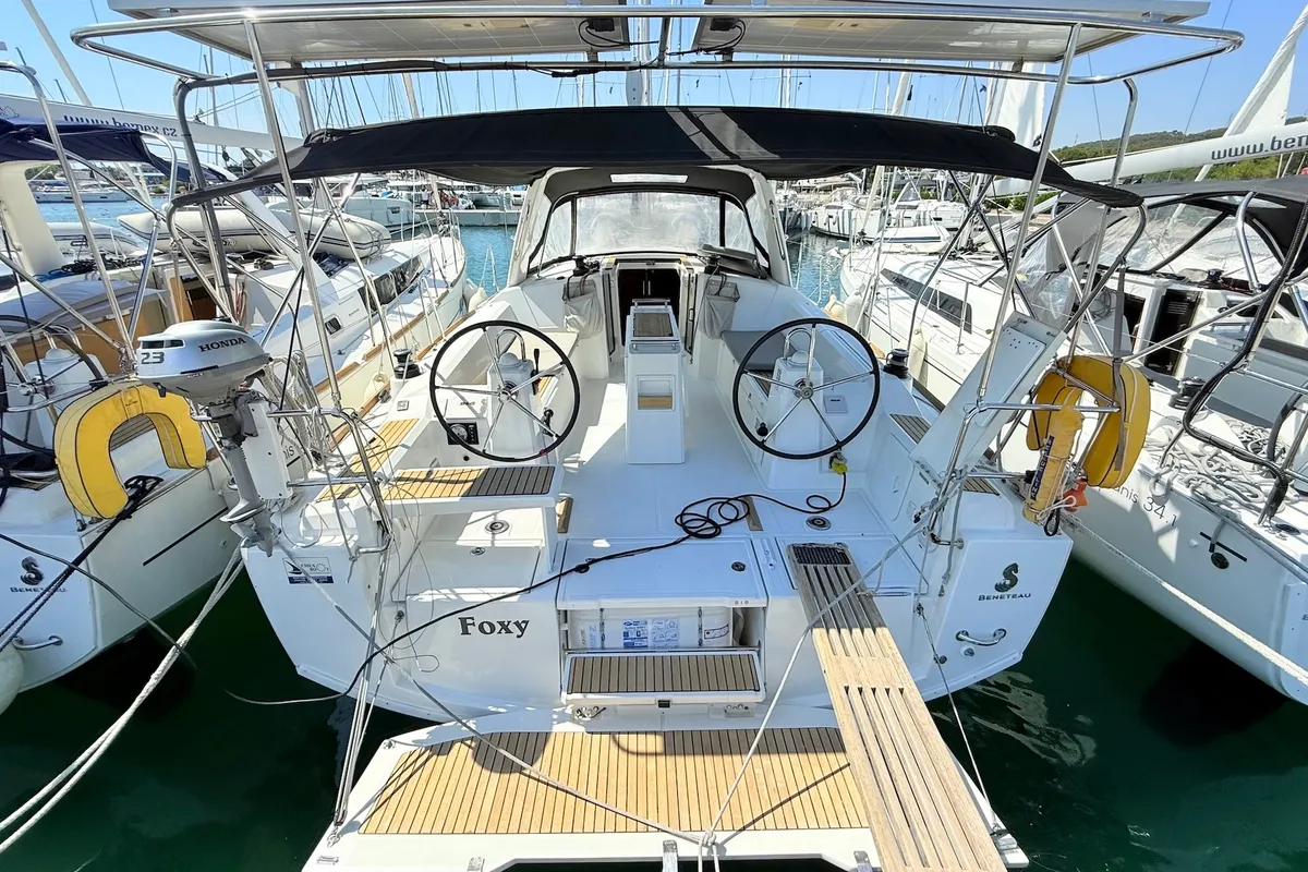 Exterior view of Foxy, a Beneteau Oceanis 38.1 sailboat at Općina Sukošan, Croatia