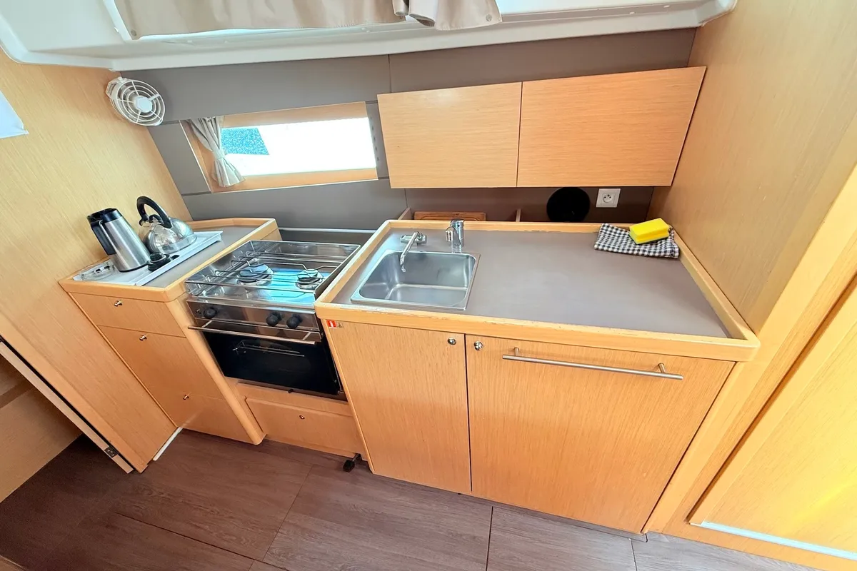 Galley of Foxy, a Beneteau Oceanis 38.1 sailboat at Općina Sukošan, Croatia