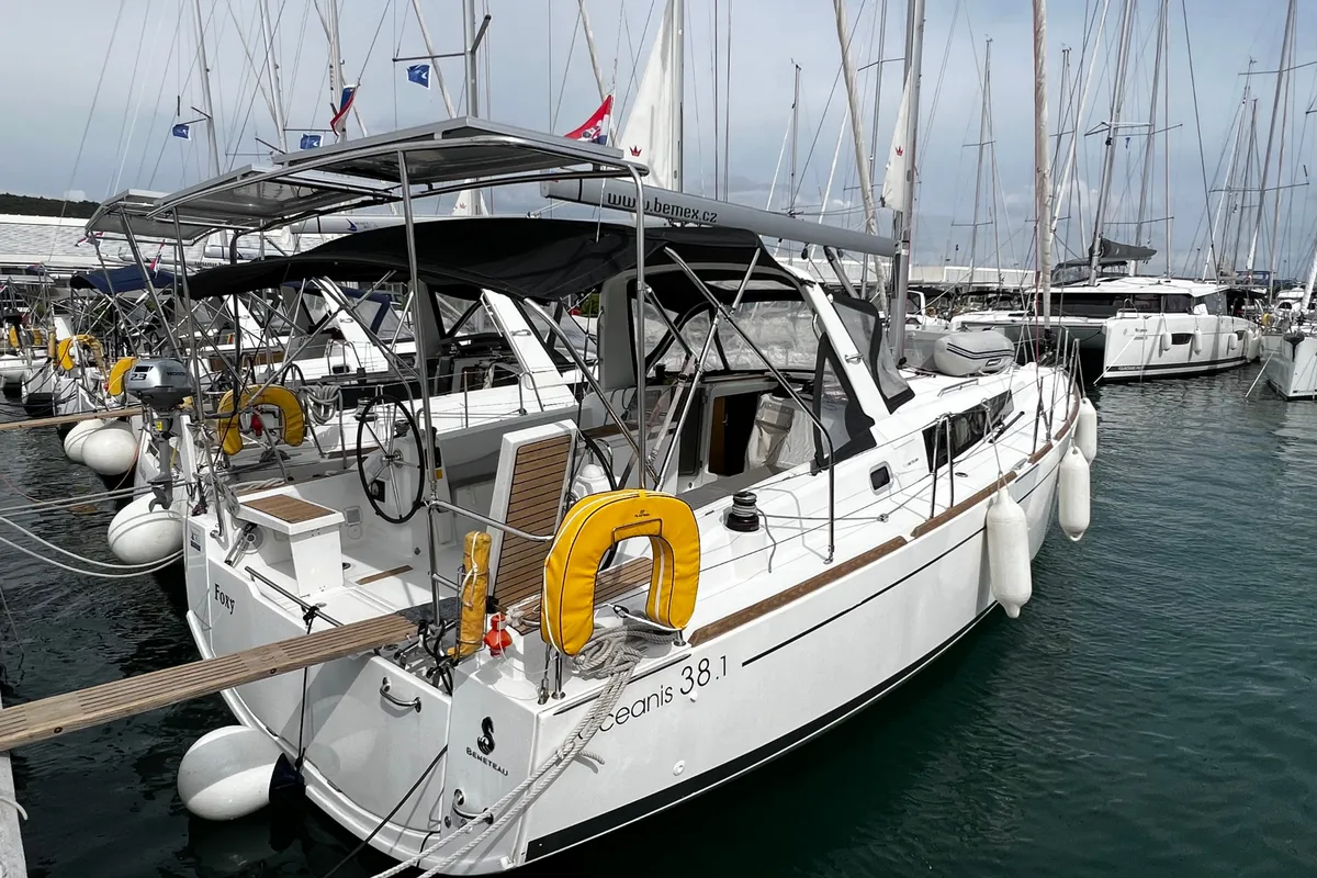 Exterior view of Foxy, a Beneteau Oceanis 38.1 sailboat at Općina Sukošan, Croatia