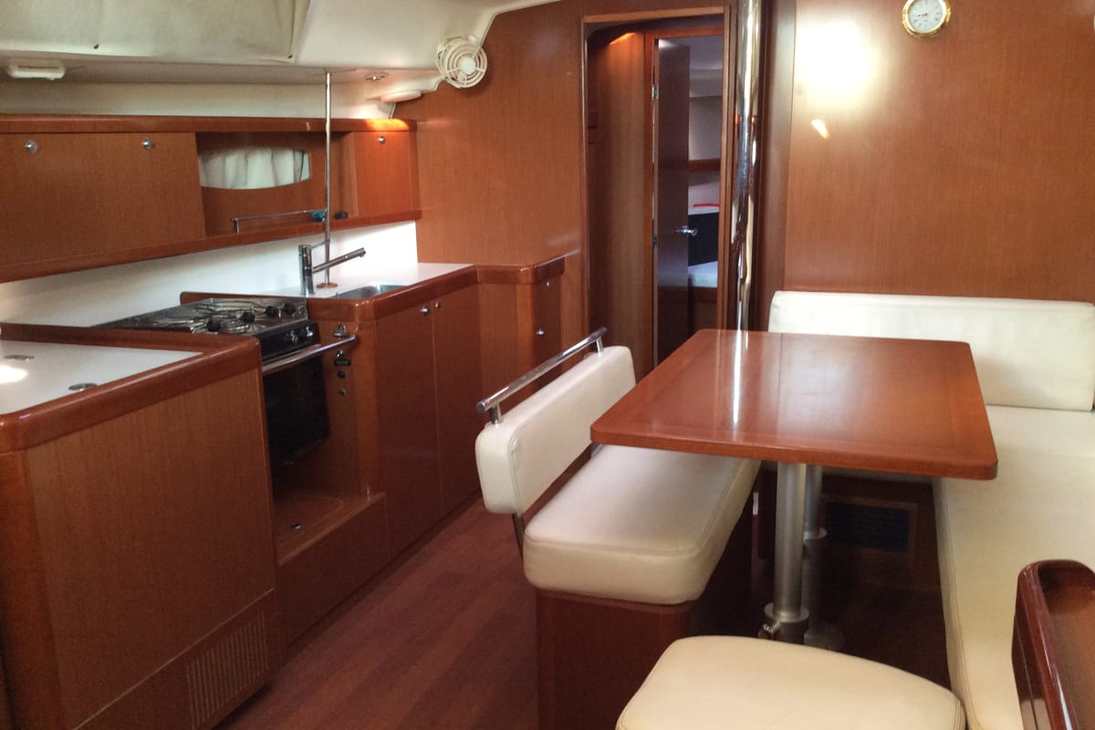 Salon of Seacret, a Beneteau Oceanis 43 sailboat at Athens, Greece