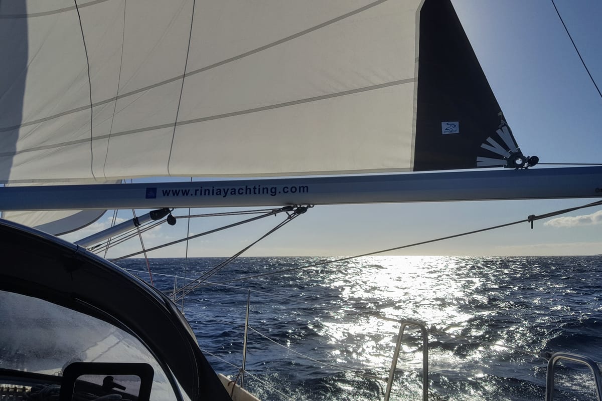Exterior view of Ekavi, a Bavaria Cruiser 51 sailboat at Athens, Greece