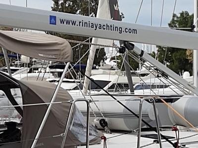 Deck of Ekavi, a Bavaria Cruiser 51 sailboat at Athens, Greece