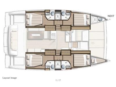 Floor plan of Kebifor, a Bali 4.2 catamaran at Municipal Unit of Palairos, Greece