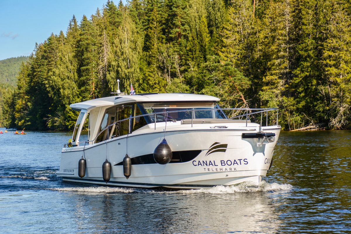 Exterior view of Porsgrunn, a Greenline 39 yacht at Porsgrunn, Norway