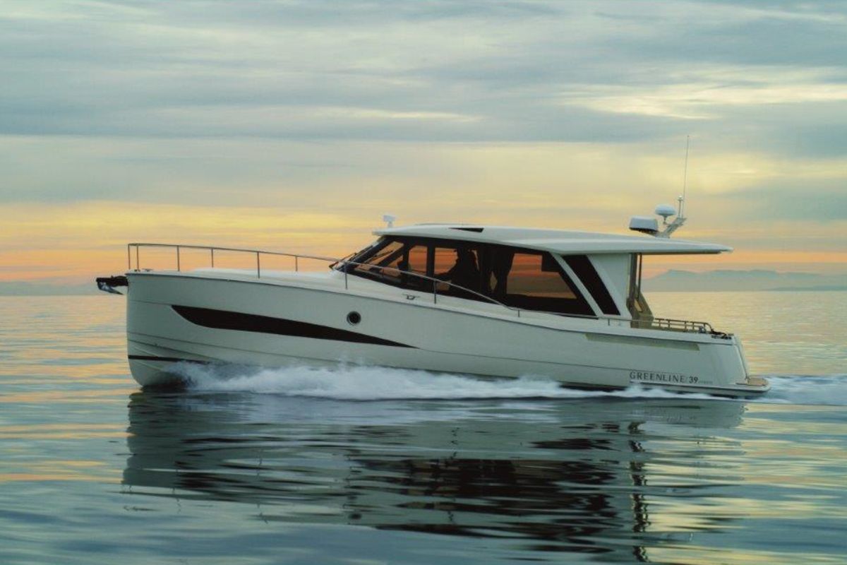Exterior view of Porsgrunn, a Greenline 39 yacht at Porsgrunn, Norway