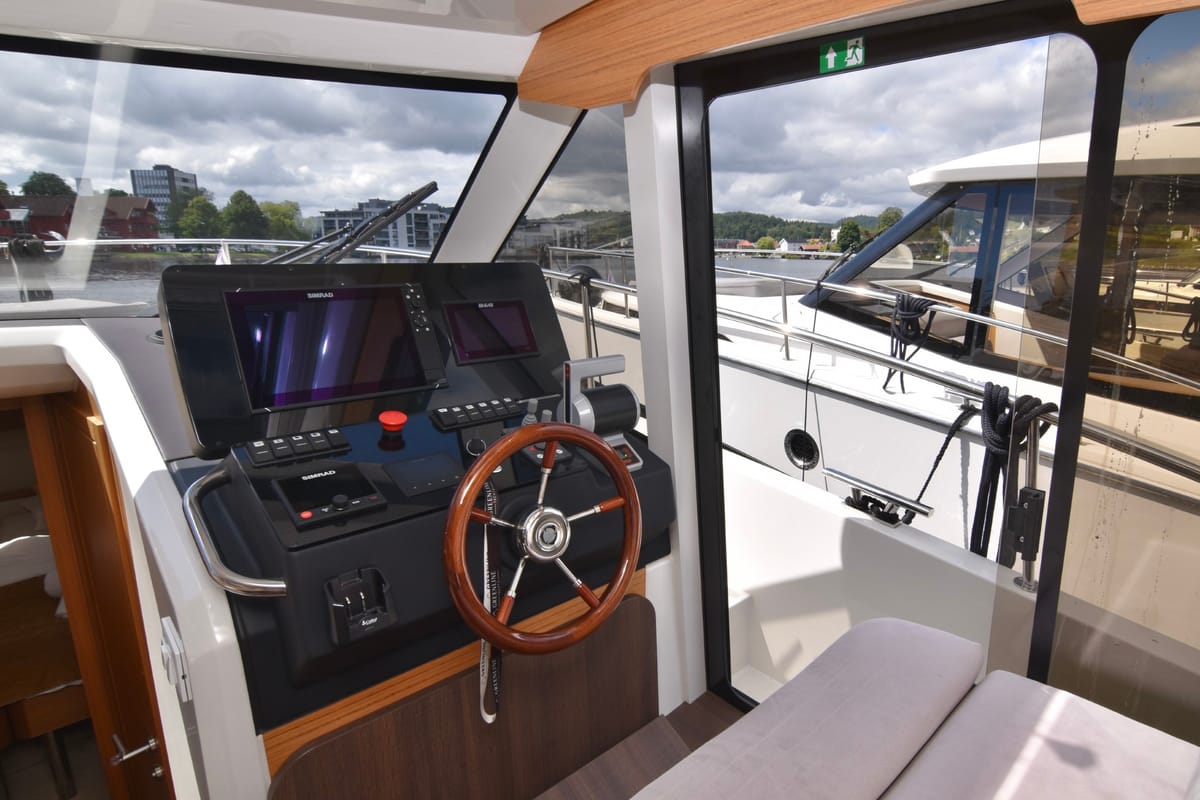 Cockpit of Porsgrunn, a Greenline 39 yacht at Porsgrunn, Norway