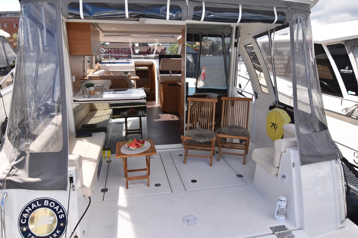Deck of Porsgrunn, a Greenline 39 yacht at Porsgrunn, Norway