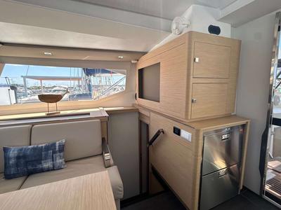 Salon of Deutz, a Fountaine Pajot Astrea 42 catamaran at Salerno, Italy
