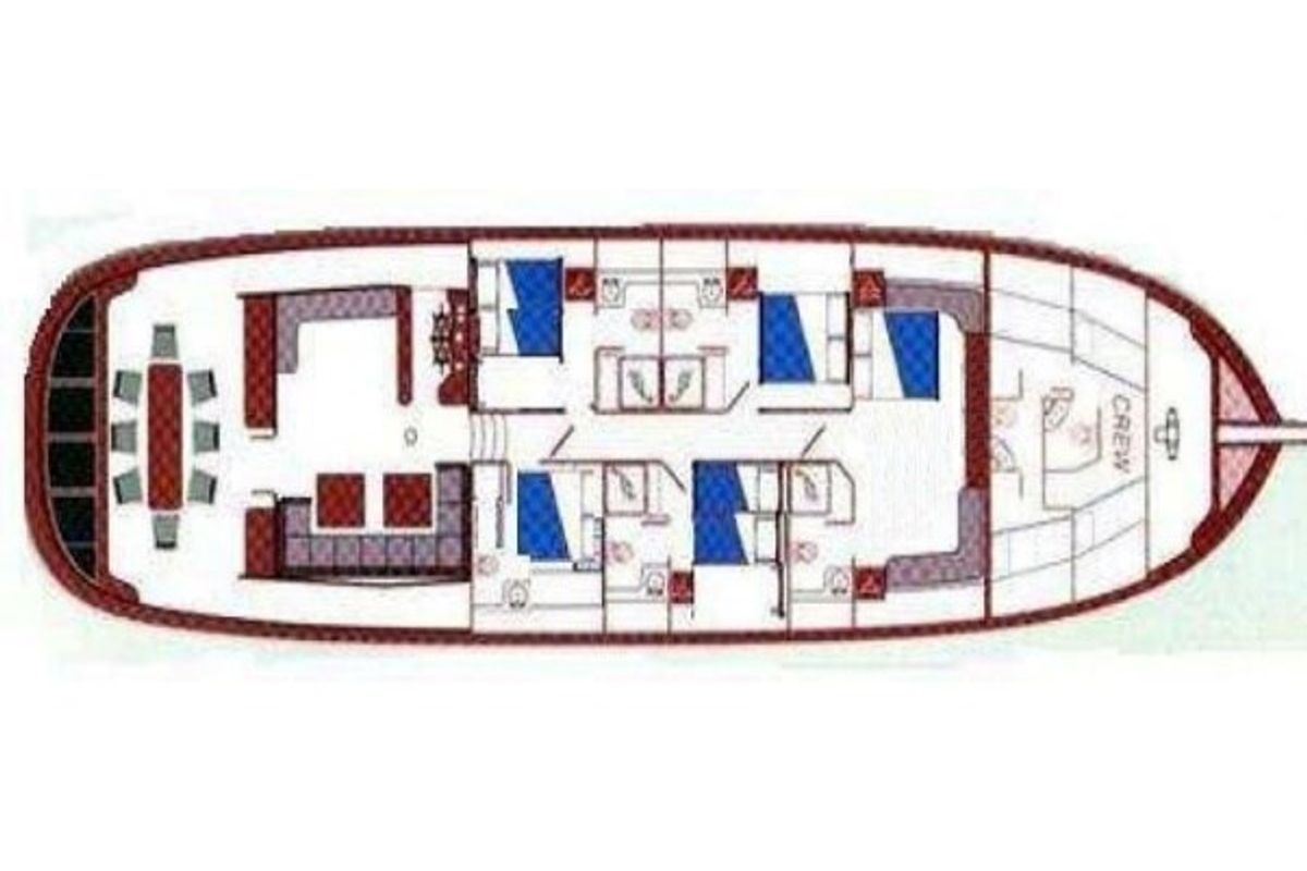 Floor plan of Don Giovanni, a Gulet Gulet gulet at Naples, Italy