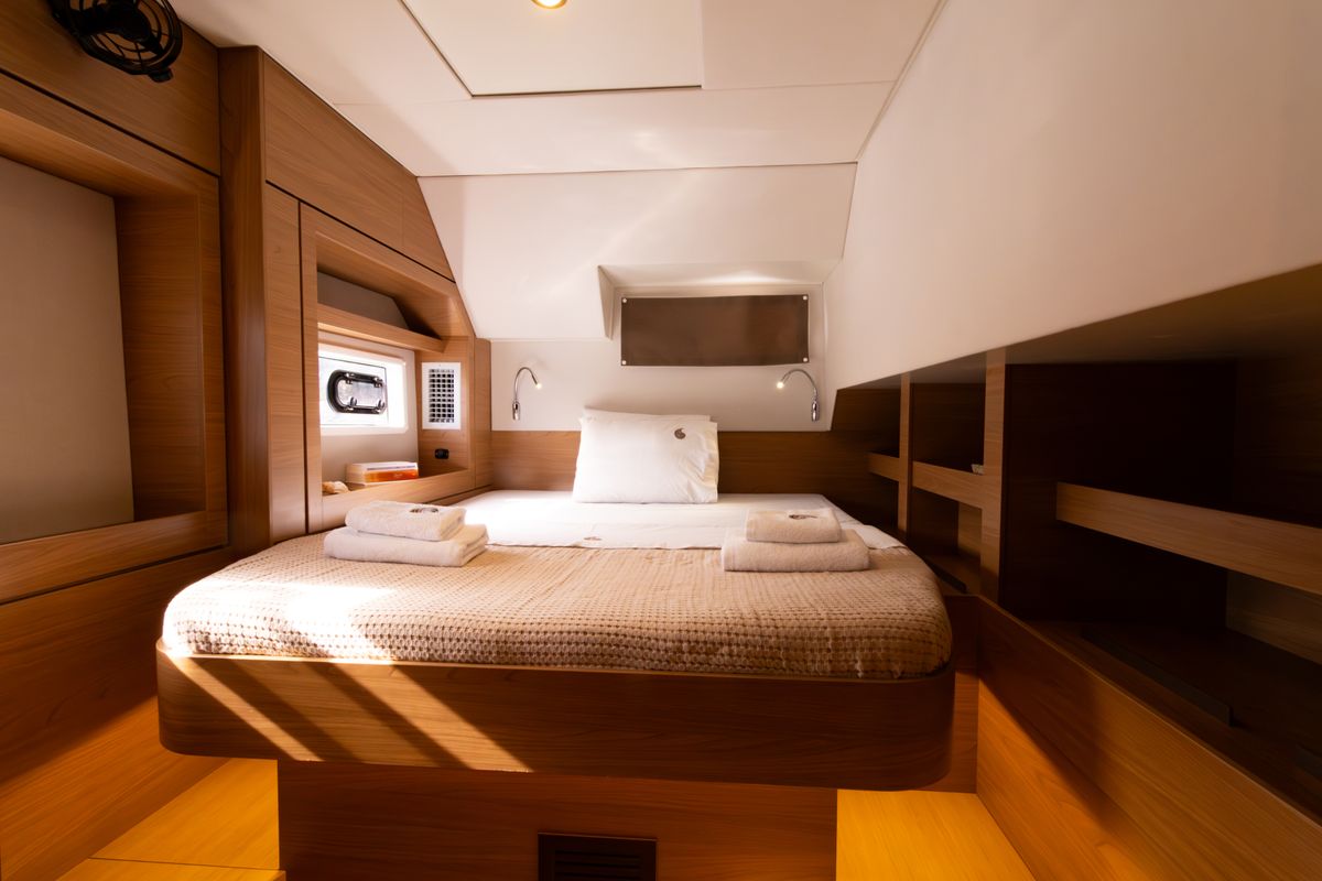 Cabin on Dream on, a Bali 4.6 catamaran at Preveza, Greece