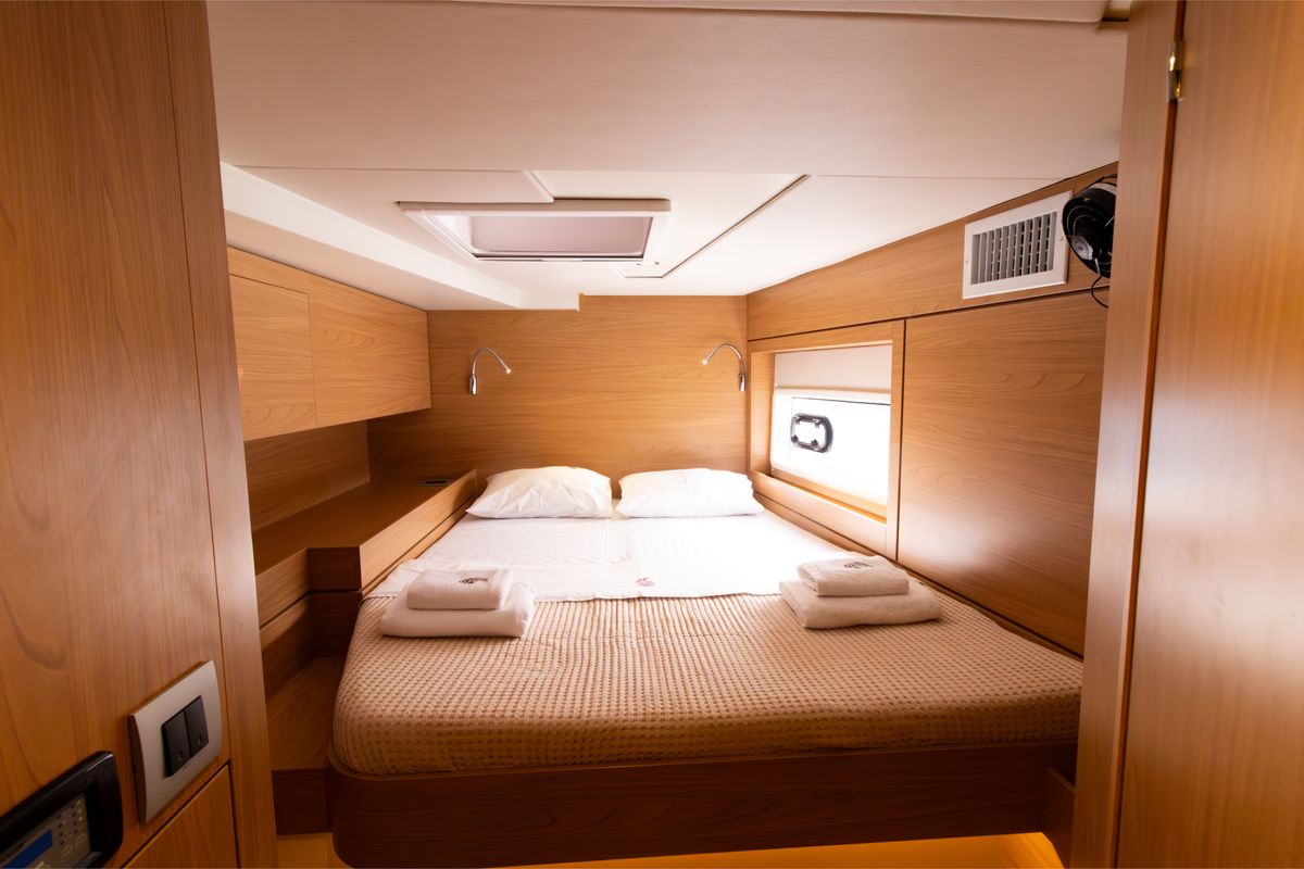 Cabin on Dream on, a Bali 4.6 catamaran at Preveza, Greece