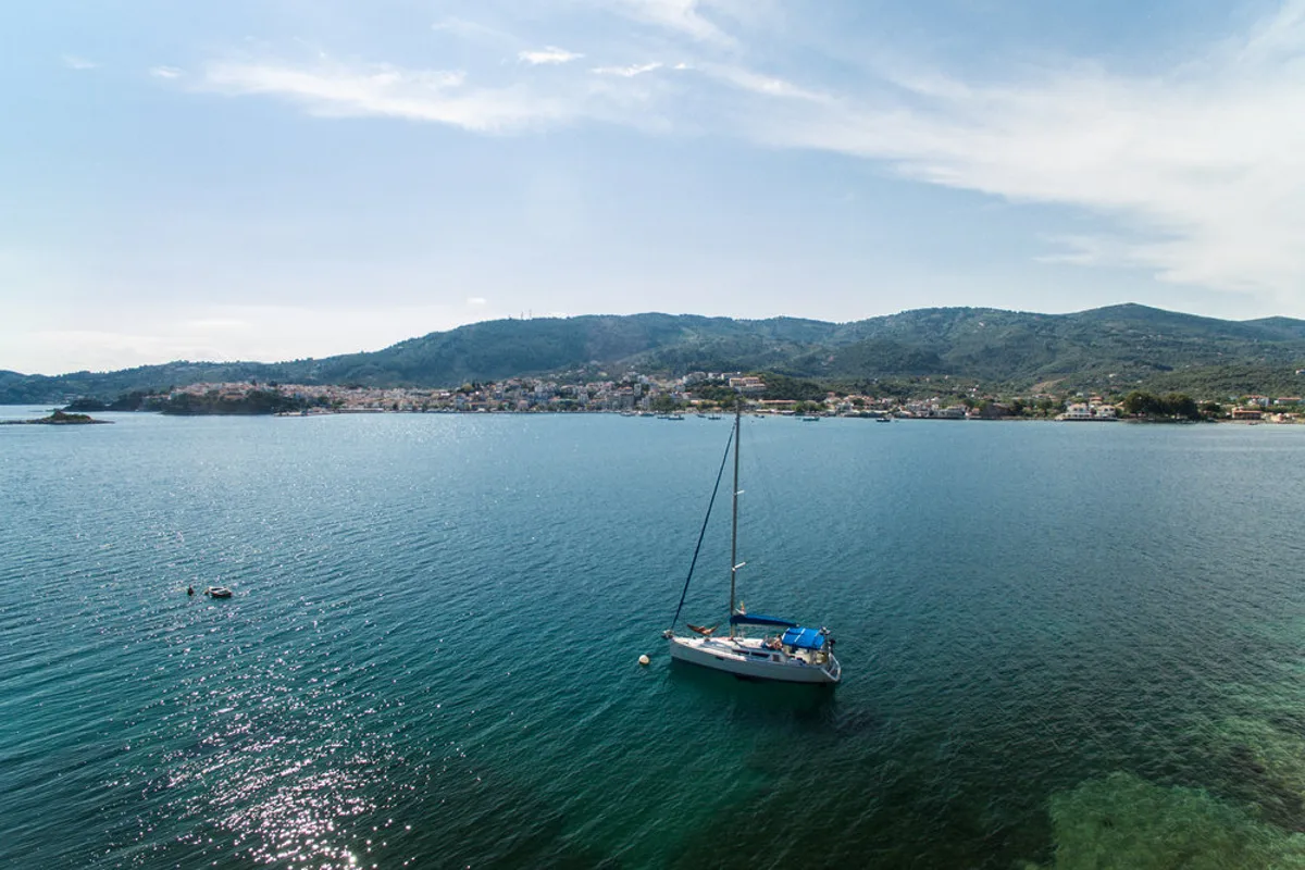 Exterior view of Lauren, a Jeanneau Sun Odyssey 36i sailboat at Volos Municipality, Greece