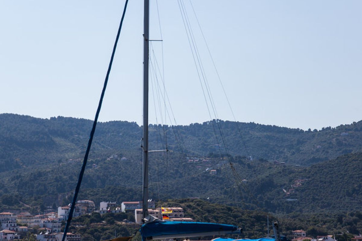 Exterior view of Lauren, a Jeanneau Sun Odyssey 36i sailboat at Volos Municipality, Greece