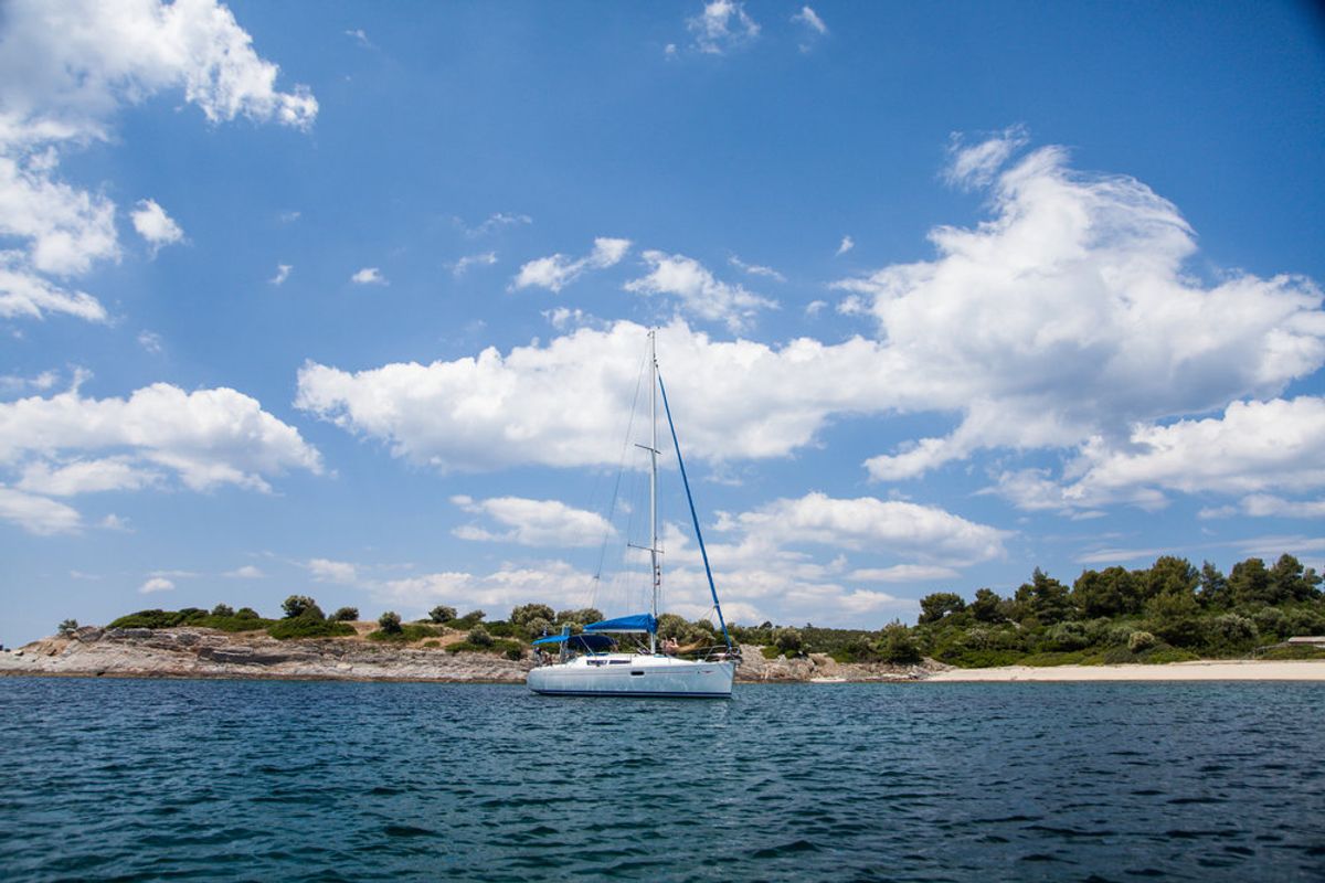 Exterior view of Lauren, a Jeanneau Sun Odyssey 36i sailboat at Volos Municipality, Greece