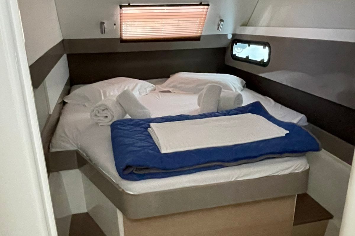 Cabin on Mali Blue, a Bali 4.1 catamaran at Municipal Unit of Ellomenos, Greece
