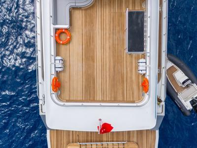 Deck of Lavin, a Gulet Custom built 183 yacht at Fethiye, Turkey