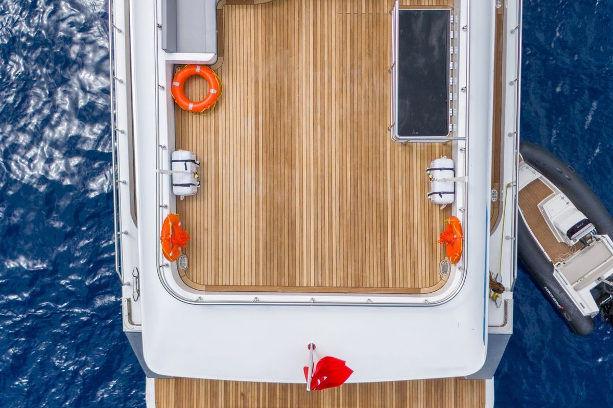 Deck of Lavin, a Gulet Custom built 183 yacht at Fethiye, Turkey