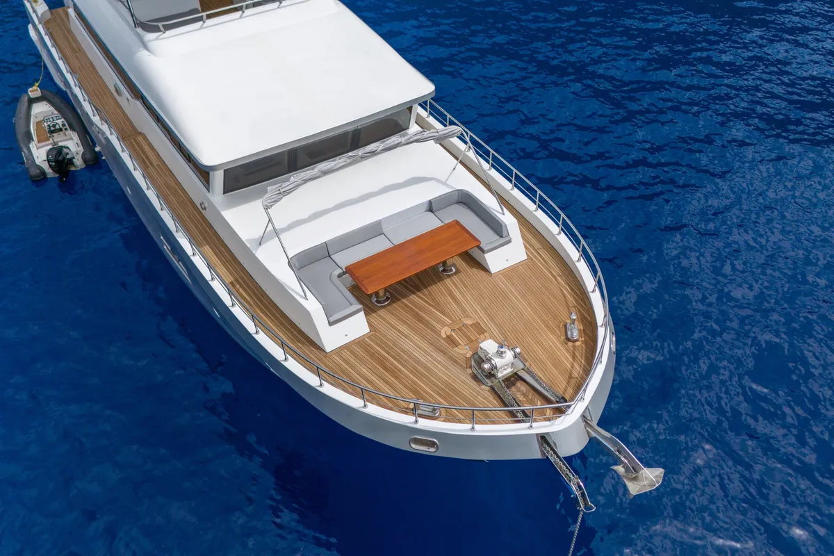 Deck of Lavin, a Gulet Custom built 183 yacht at Fethiye, Turkey