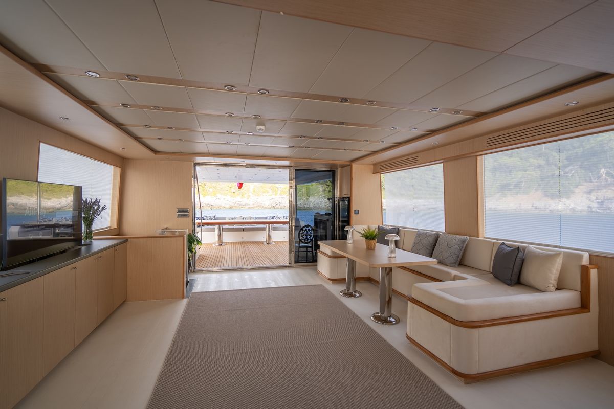 Salon of Lavin, a Gulet Custom built 183 yacht at Fethiye, Turkey