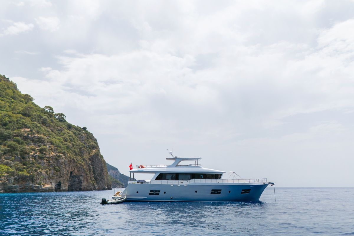 Exterior view of Lavin, a Gulet Custom built 183 yacht at Fethiye, Turkey