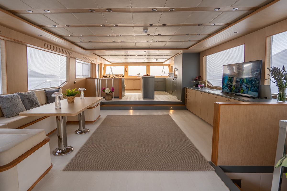 Salon of Lavin, a Gulet Custom built 183 yacht at Fethiye, Turkey
