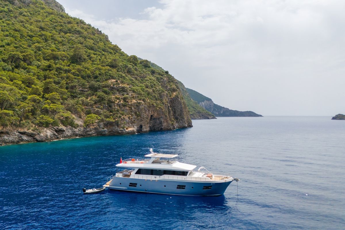 Exterior view of Lavin, a Gulet Custom built 183 yacht at Fethiye, Turkey