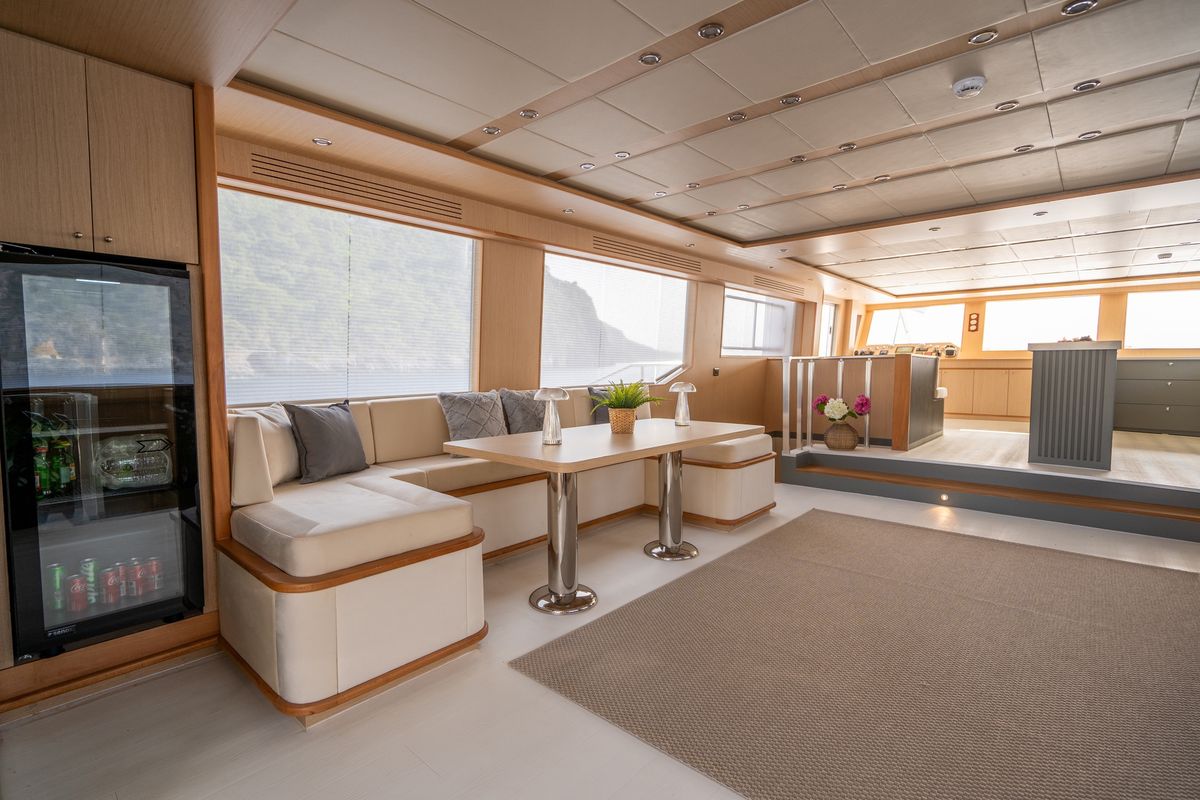 Salon of Lavin, a Gulet Custom built 183 yacht at Fethiye, Turkey