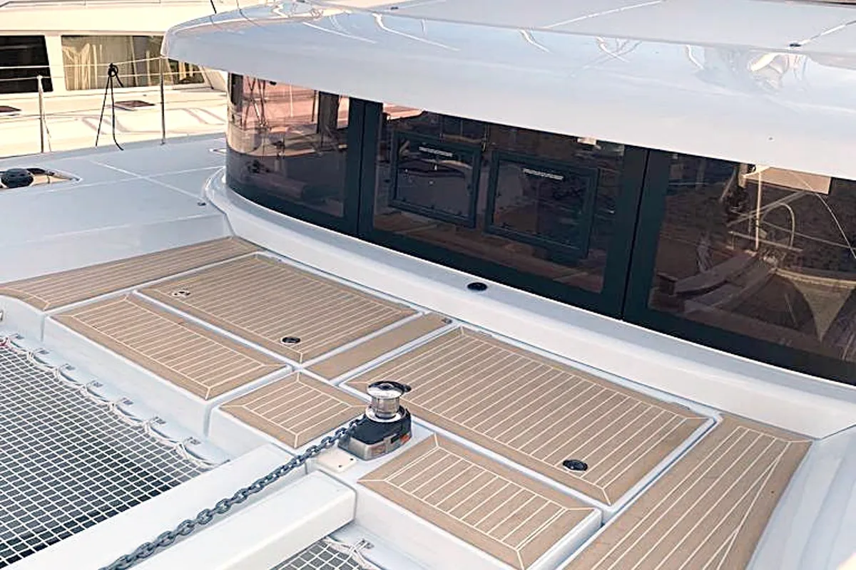 Deck of Slowdown, a Lagoon 42 Millenium catamaran at Općina Rogoznica, Croatia
