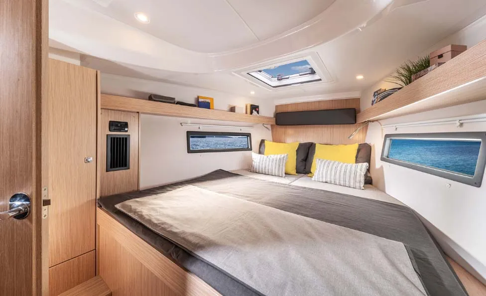 Cabin on Loukia, a Bavaria C38 sailboat at Pylaros Municipal Unit, Greece