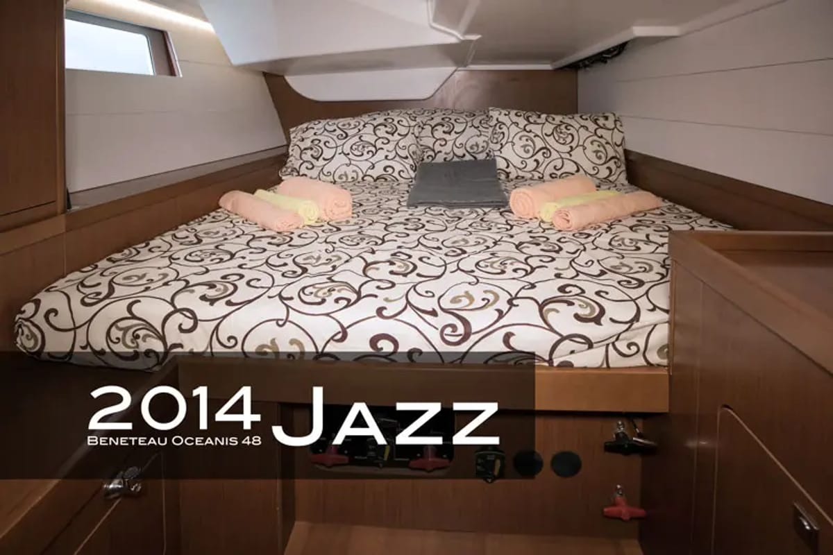 Cabin on Jazz, a Beneteau Oceanis 48 sailboat at Tivat, Montenegro