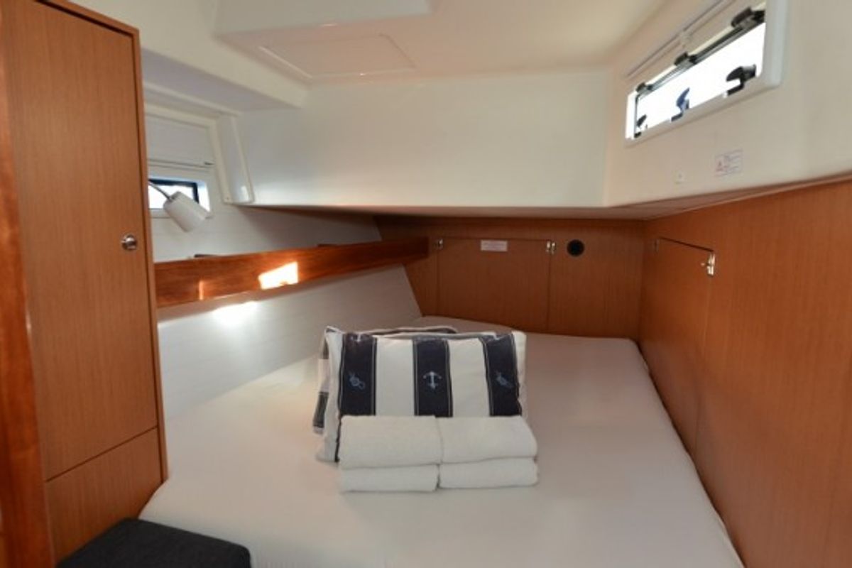 Cabin on Enya, a Bavaria Cruiser 45 sailboat at Grad Biograd na Moru, Croatia