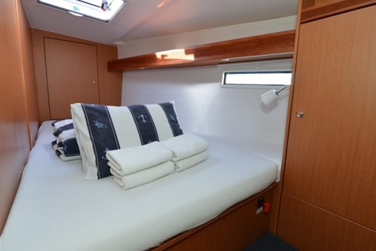 Cabin on Enya, a Bavaria Cruiser 45 sailboat at Grad Biograd na Moru, Croatia
