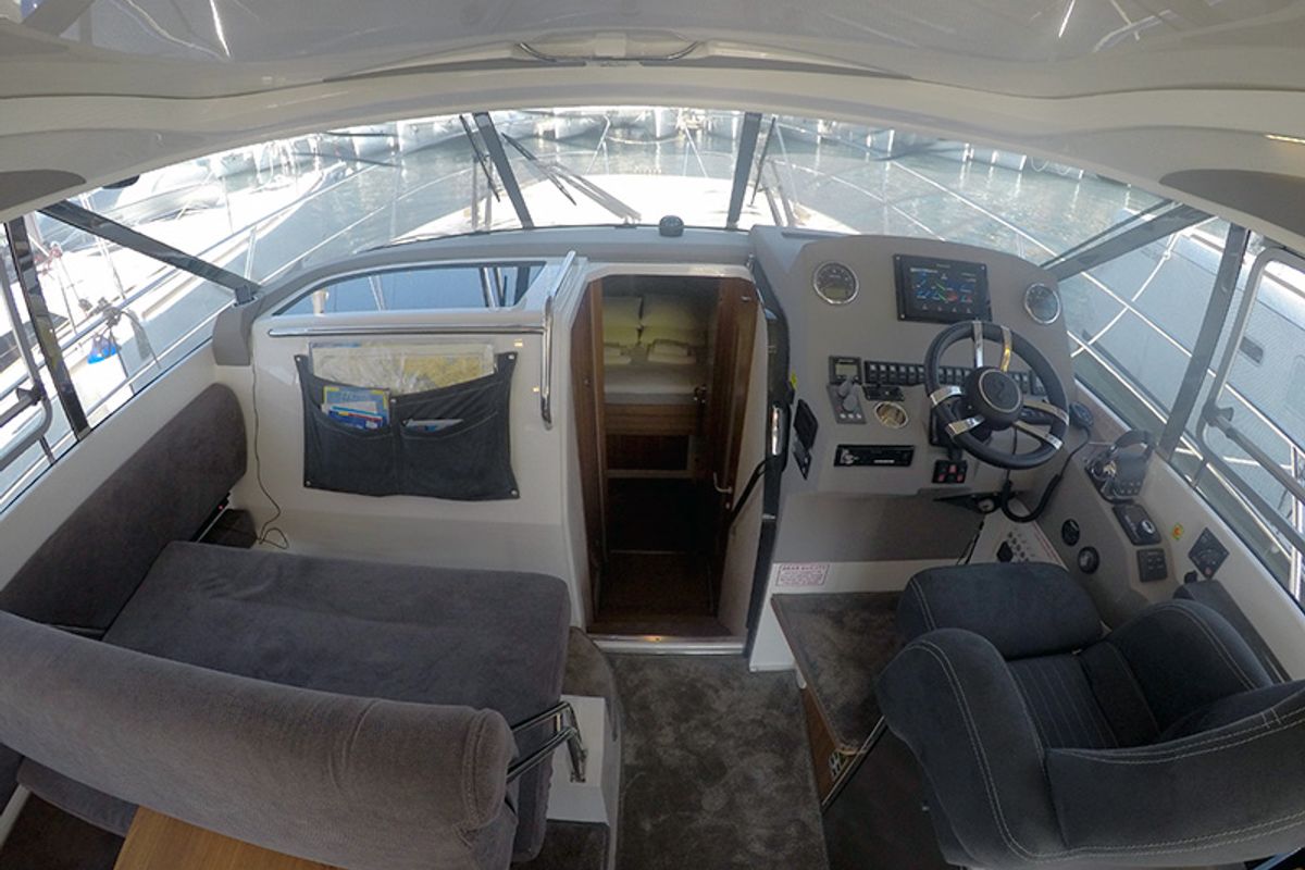 Salon of North star, a Marex 375 yacht at Grad Šibenik, Croatia