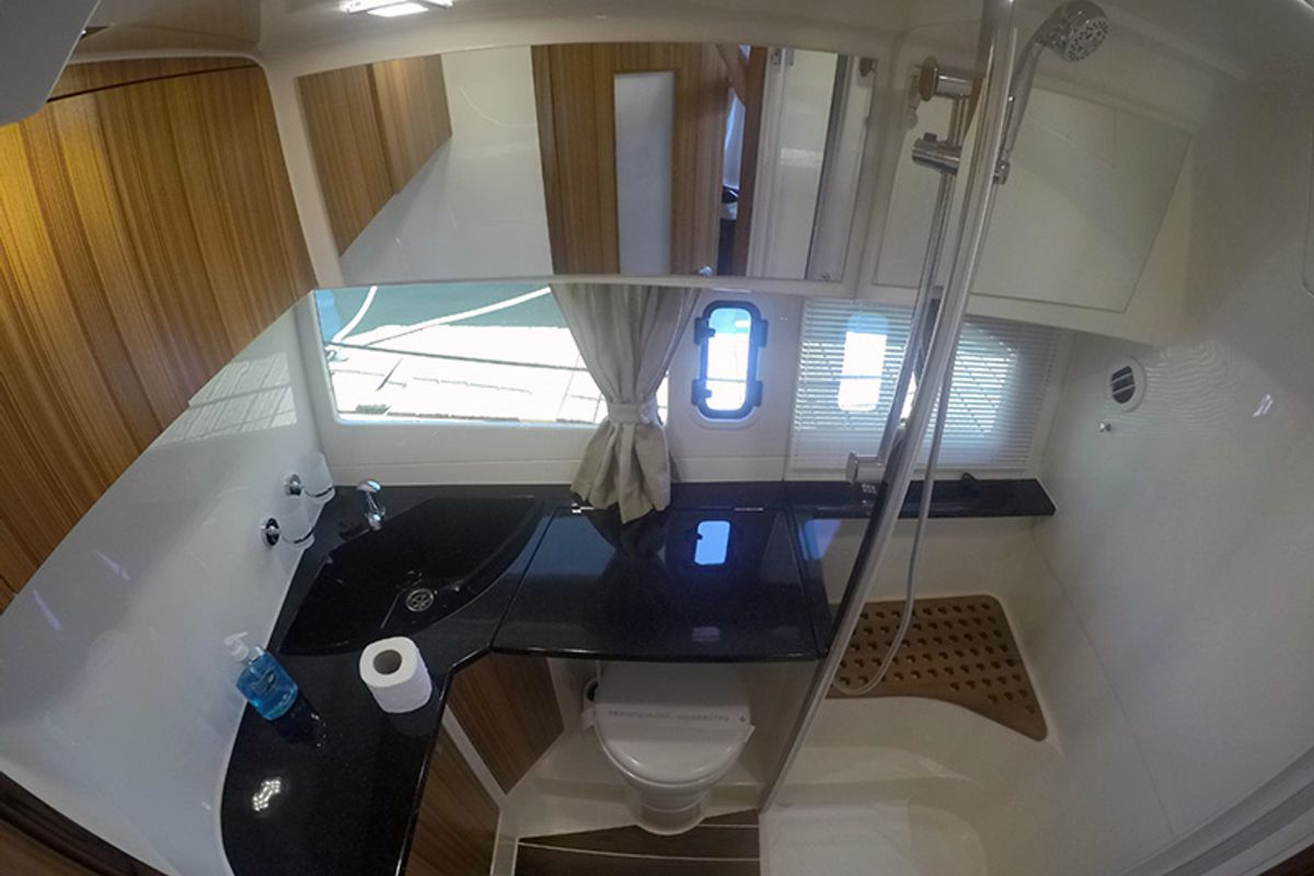 Head on North star, a Marex 375 yacht at Grad Šibenik, Croatia