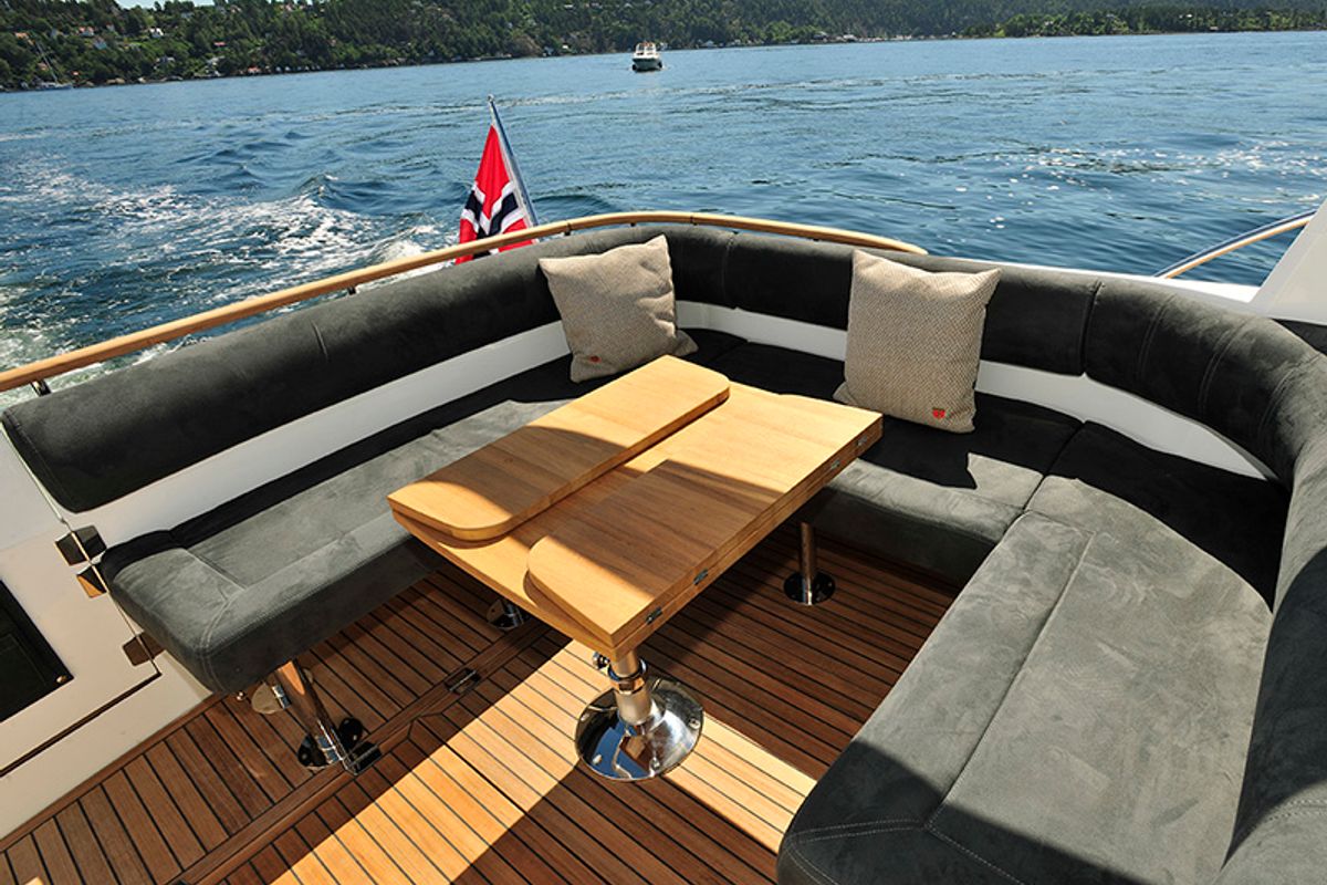 Deck of North star, a Marex 375 yacht at Grad Šibenik, Croatia