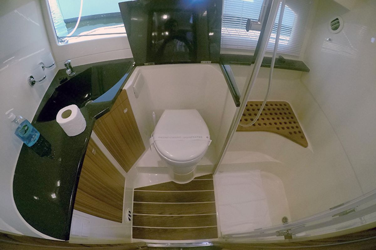 Head on North star, a Marex 375 yacht at Grad Šibenik, Croatia