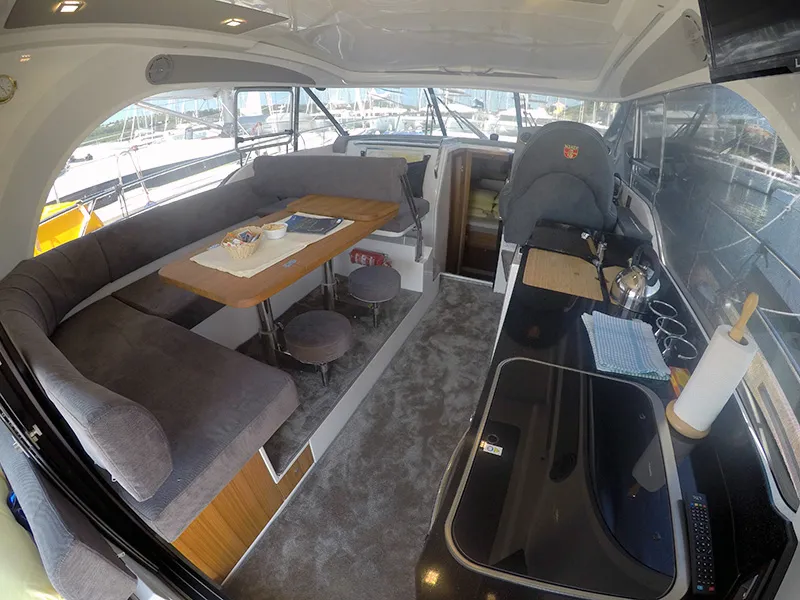 Salon of North star, a Marex 375 yacht at Grad Šibenik, Croatia