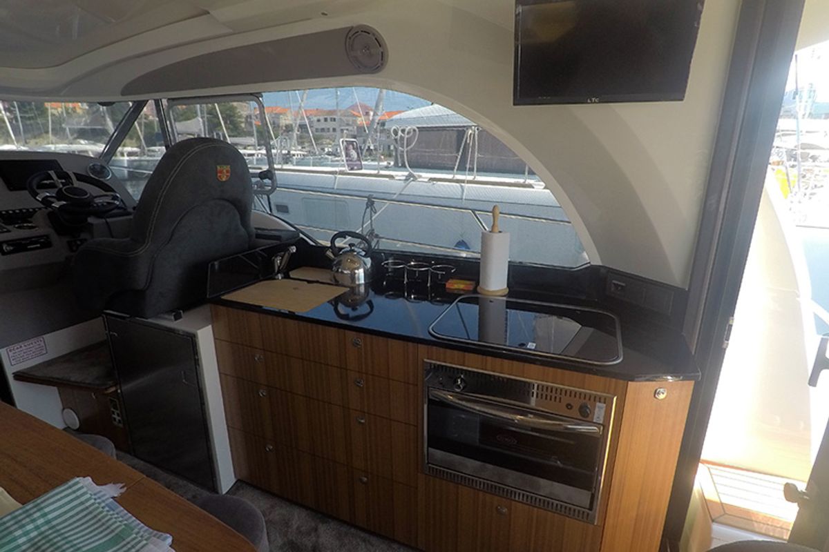 Galley of North star, a Marex 375 yacht at Grad Šibenik, Croatia