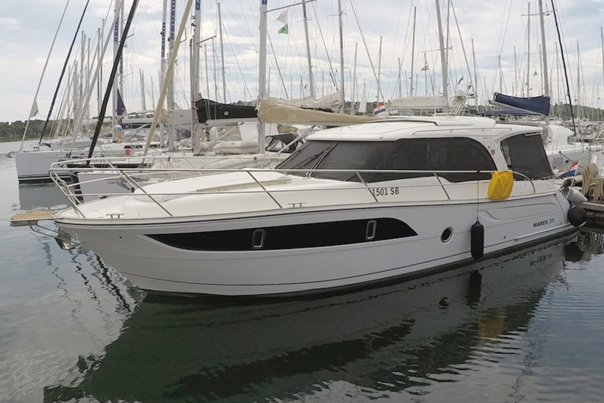 Exterior view of North star, a Marex 375 yacht at Grad Šibenik, Croatia