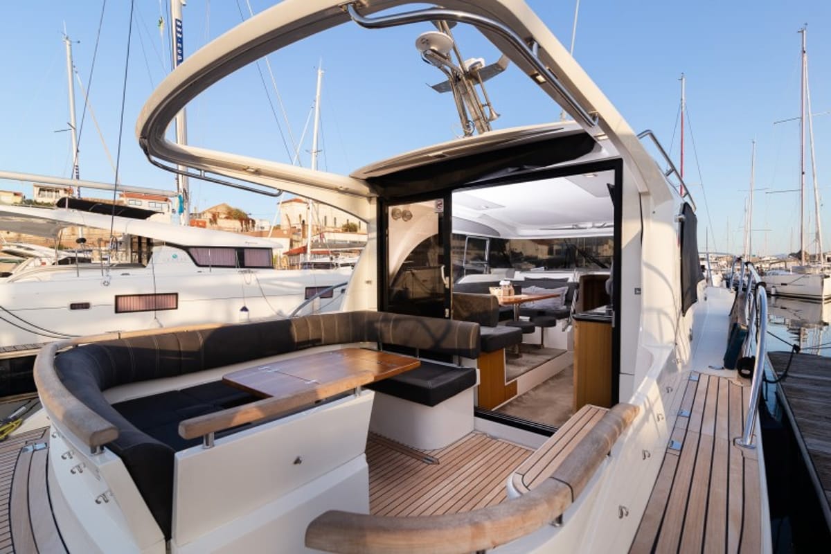 Deck of North star, a Marex 375 yacht at Grad Šibenik, Croatia
