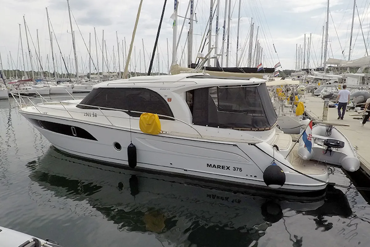Exterior view of North star, a Marex 375 yacht at Grad Šibenik, Croatia