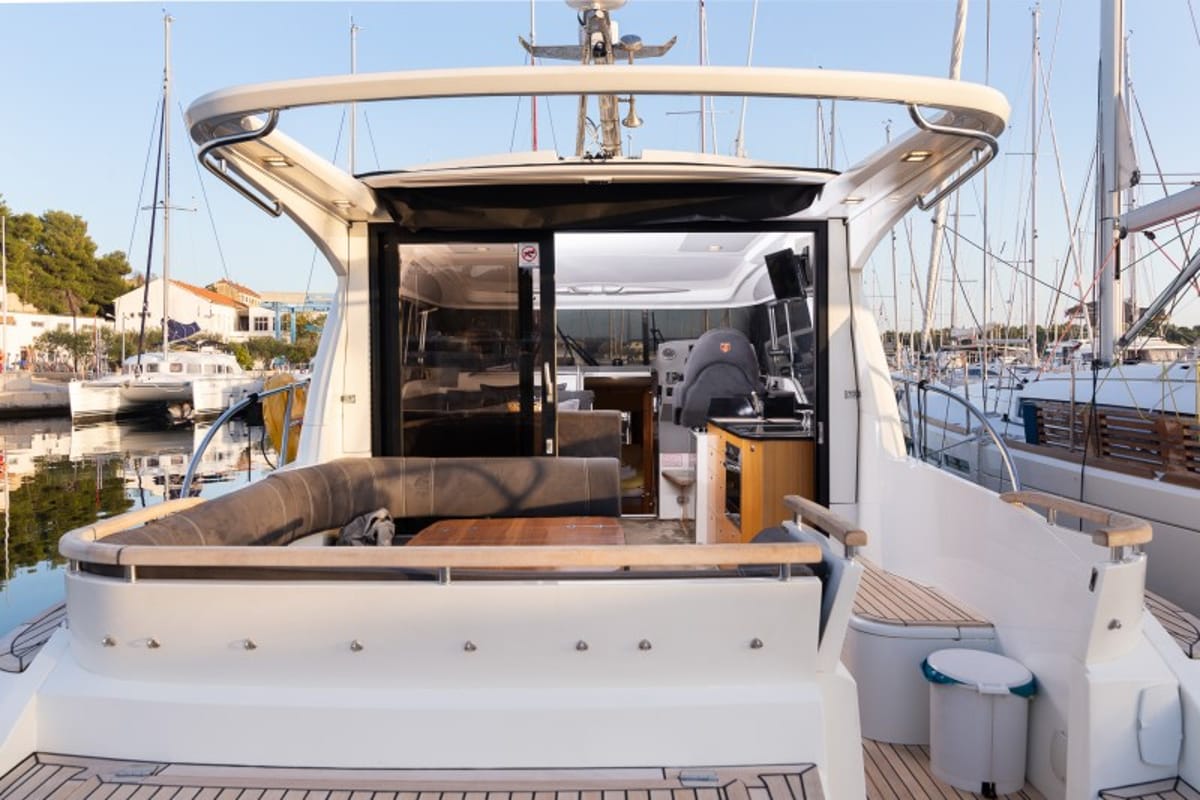 Deck of North star, a Marex 375 yacht at Grad Šibenik, Croatia