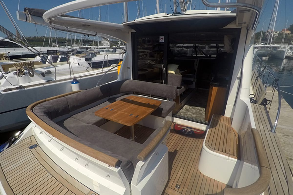 Deck of North star, a Marex 375 yacht at Grad Šibenik, Croatia