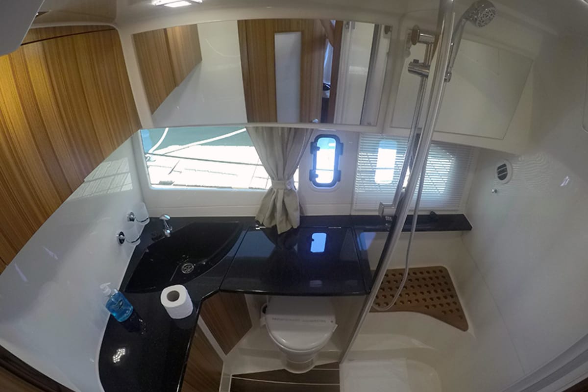 Head on North star, a Marex 375 yacht at Grad Šibenik, Croatia